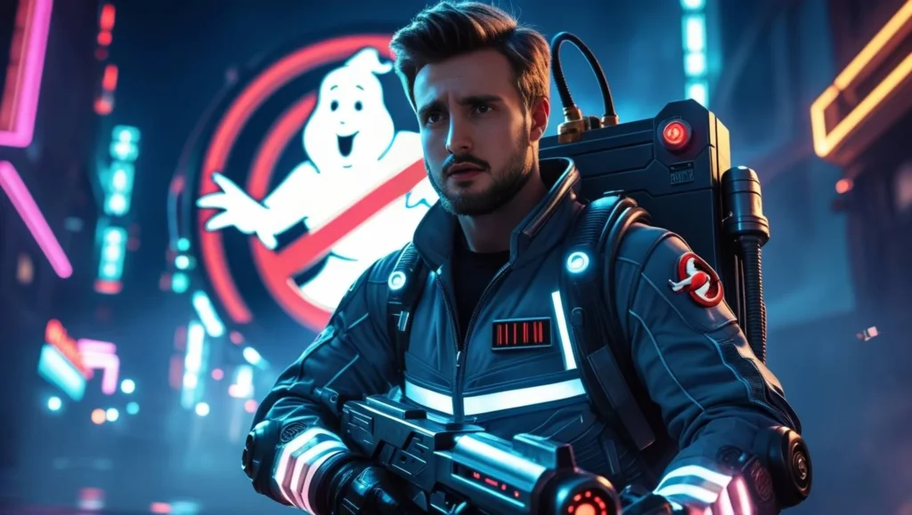 victor como un personaje de ghostbusters