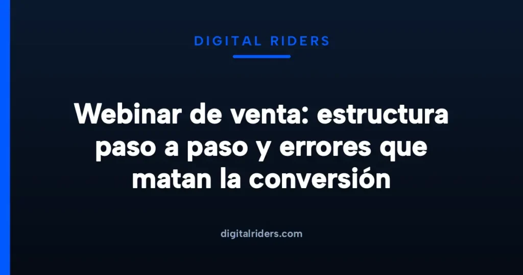 Imagen destacada para Webinar de venta: estructura paso a paso y errores que matan la conversión