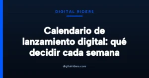 Cronograma semanal de un lanzamiento digital con las fases de preparación, prelanzamiento y carrito abierto